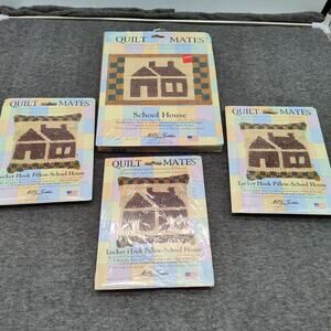 4X MCG Textiles Quilt Mates Locker Hook 1 Rug 3 Pillows School House 38506 NEW